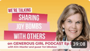 Teri Bledsoe and Kim Moeller recording the Generous Girl Podcast